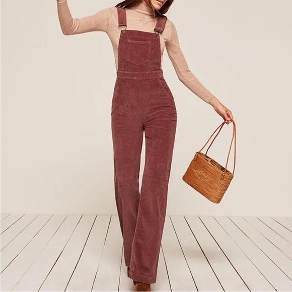 Reformation Pants - Reformation Rodeo Overall Corduroy Womens size 2. Wash-Rust.